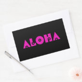 Aloha in roze bloemen rechthoekige sticker (Envelop)