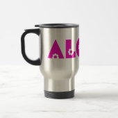 Aloha in roze bloemen reisbeker (Links)