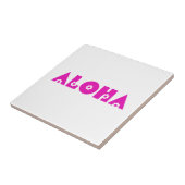 Aloha in roze bloemen tegeltje (Zijkant)