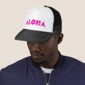 Aloha in roze bloemen trucker pet (In situ)