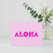 Aloha in roze briefkaart (Staand voorkant)