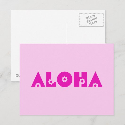 Aloha in roze briefkaart (Voorkant / Achterkant)