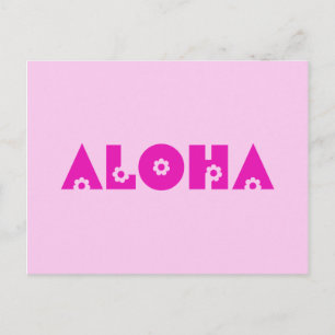 Aloha in roze briefkaart