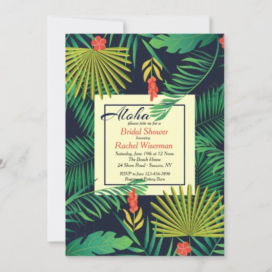 Aloha Invitation Tropisch Vrijgezellenfeest Kaart (Voorkant)