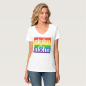 Aloha Is Aloha Rainbow Pride Hawaii T-shirt (Voorkant volledig)