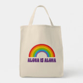 Aloha Is Aloha Rainbow Pride Hawaii Tote Bag (Achterkant)