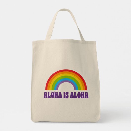 Aloha Is Aloha Rainbow Pride Hawaii Tote Bag (Achterkant)