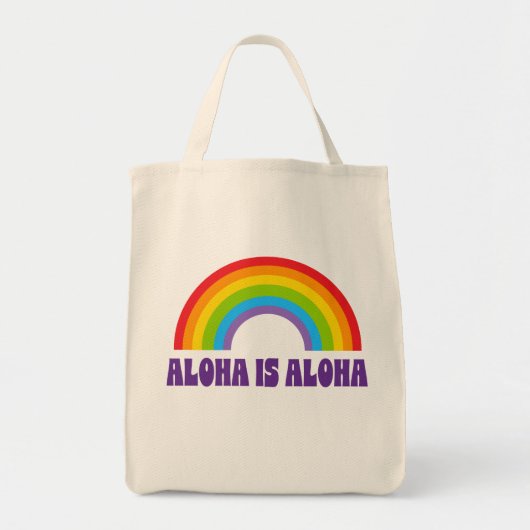 Aloha Is Aloha Rainbow Pride Hawaii Tote Bag (Voorkant)