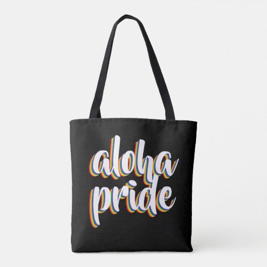 Aloha Is Aloha Rainbow Pride Hawaii Tote Bag (Achterkant)