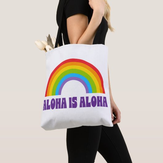 Aloha Is Aloha Rainbow Pride Hawaii Tote Bag (Dichtbij)