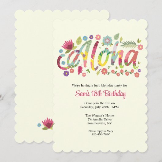 Aloha Kaart (Voorkant / Achterkant)