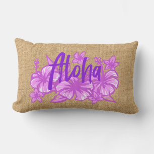 Aloha Kakahiaka Hawaiian Hibiscus Faux Grass Cloth Buitenkussen