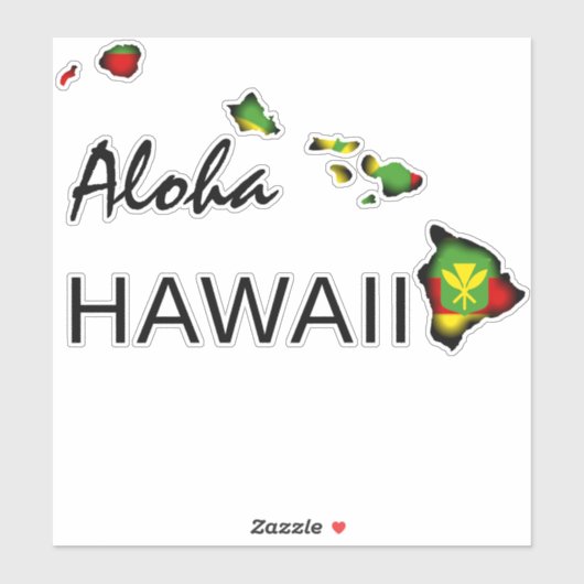 ALOHA - KANAKA MAOLI HAWAÏ EILANDEN ZWART STICKER (Vel)