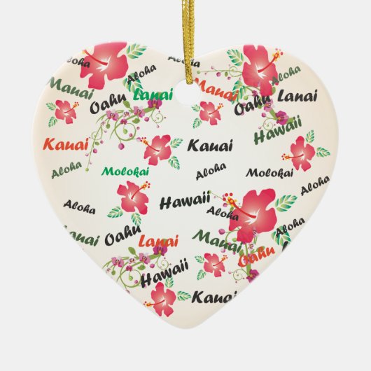 aloha , kauai , hawaii , oahu , maui , lanai backg keramisch ornament (Voorkant)