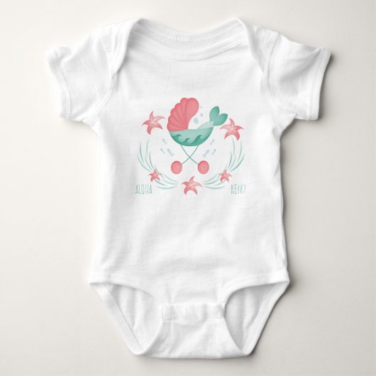 Aloha Keiki Mermaid Stroller Romper (Voorkant)