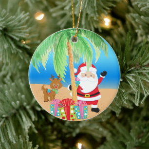 Aloha Kerstman en vriend Keramisch Ornament