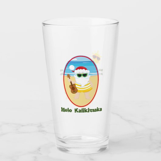 Aloha Kerstman Glazen Tumbler (Voorkant)