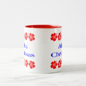 Aloha Kerstrode Hibiscus Hawaiian Mok (Center)