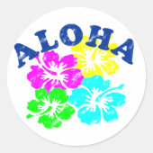 Aloha  Klassieke Ronde Sticker Hawaiian (Voorkant)