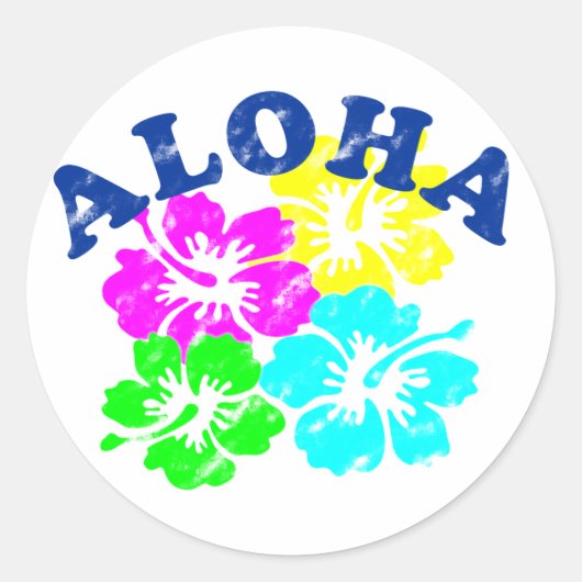 Aloha Klassieke Ronde Sticker Hawaiian (Voorkant)
