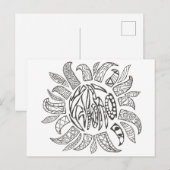 Aloha kleur je eigen briefkaart (Voorkant / Achterkant)