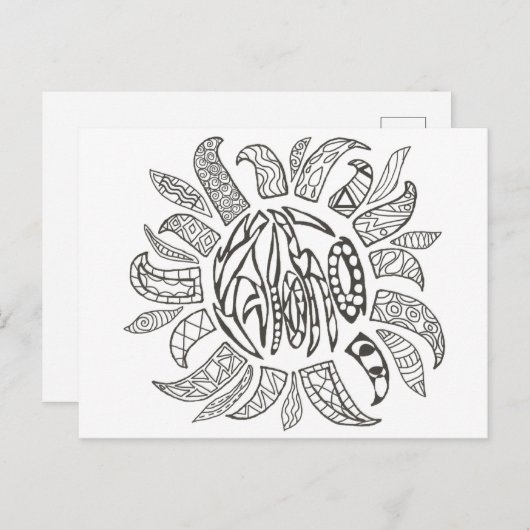 Aloha kleur je eigen briefkaart (Voorkant / Achterkant)