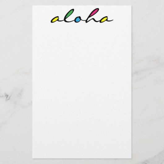 ALOHA kleurrijk Briefpapier (Voorkant)