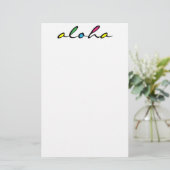 ALOHA kleurrijk Briefpapier (Staand voorkant)