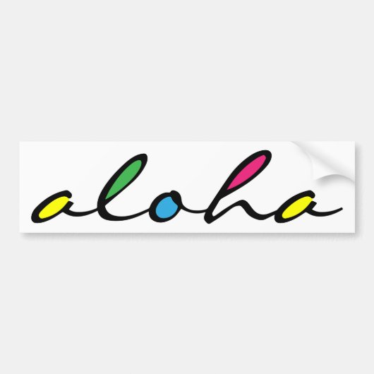 ALOHA kleurrijk Bumpersticker (Voorkant)
