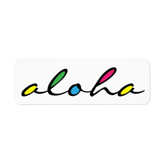 ALOHA kleurrijk Etiket (Voorkant)
