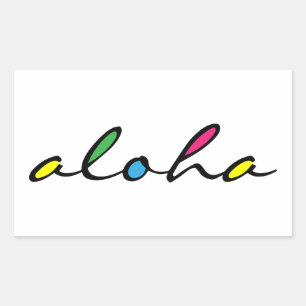 ALOHA kleurrijk Rechthoekige Sticker