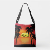 Aloha Kleurrijke Hawaiiaanse palmbomen en zonsonde Crossbody Tas (Voorkant)
