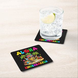 Aloha kleuterschool ananas hawaii terug naar schoo kartonnen onderzetters