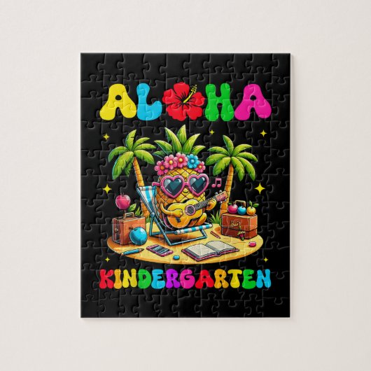 Aloha kleuterschool ananas hawaii terug naar schoo legpuzzel (Verticaal)