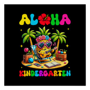 Aloha kleuterschool ananas hawaii terug naar schoo perfect poster