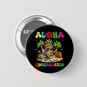 Aloha kleuterschool ananas hawaii terug naar schoo ronde button 5,7 cm