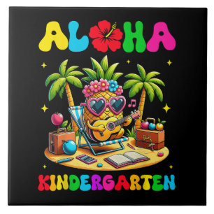 Aloha kleuterschool ananas hawaii terug naar schoo tegeltje