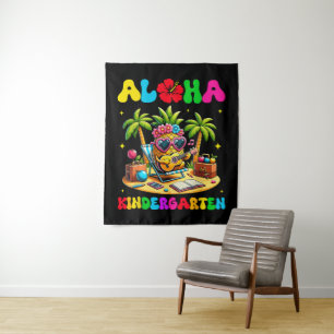Aloha kleuterschool ananas hawaii terug naar schoo wandkleed