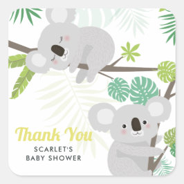 Aloha Koala Tropisch Baby shower Dank u Sticker