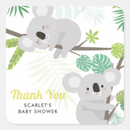 Aloha Koala Tropisch Baby shower Dank u Sticker