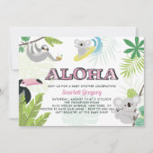 Aloha Koala - Uitnodiging tot Tropisch Roze Baby s (Voorkant)