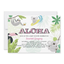 Aloha Koala - Uitnodiging tot Tropisch Roze Baby s