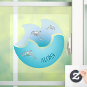 Aloha | Kust Blauwe Golf Dolfijnen Raamsticker (Huis)