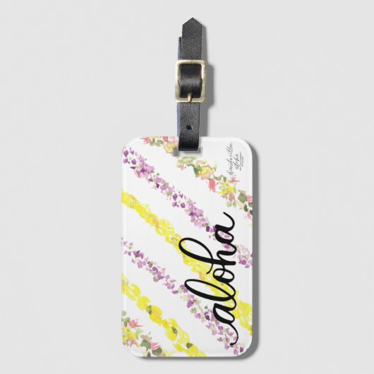 Aloha Lei Hawaii Geïnspireerd Bagagelabel (Voorkant (verticaal))