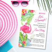 Aloha Let's Flamingle Afstuderen Luau Party Kaart