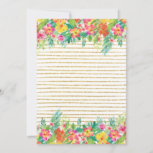 Aloha Let's Flamingle Luau Birthday Party Kaart (Achterkant)