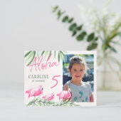 Aloha Lets Flamingle tropische FOTO verjaardagsfee Briefkaart (Staand voorkant)