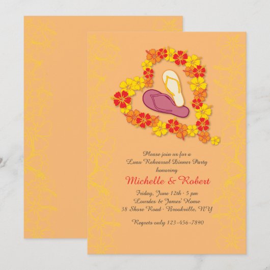 Aloha Love Invitation Kaart (Voorkant / Achterkant)