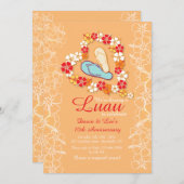 Aloha Love Luau Jubileum Uitnodiging (Voorkant / Achterkant)