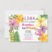 Aloha Luau 1e verjaardag Tropisch Kaart (Voorkant)